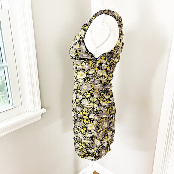 NEW Zara Off-Shoulder Rouched Floral Dress - Picture 3 of 7